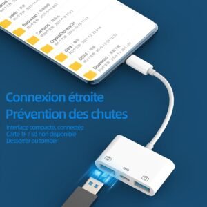 Alternative view of zoyuzan Adaptateur USB C vers USB A pour iPhone Typec Chargeur Macbook Air Prise OTG Cable Double Jack Convertisseur Connecteur Port Thunderbolt Accessoire pour Apple15 Pro Max Plus Ipad Pro Air Mini