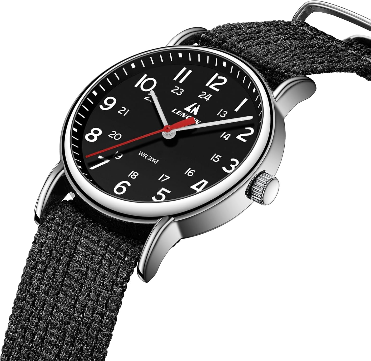 LN LENQIN Montre Homme Montres Militaires Montres analogiques à Quartz Montres de l'armée Montres-Bracelets étanches pour Hommes Montre de Sport avec Bracelet en Nylon – Image 3