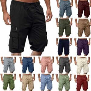Shorts Et Bermudas Homme Taille Elastique Short Court avec Poches Casual LâChe Pantalon Court Baggy Bermuda Cargo Short De Travail Sport Jogging Slim Fit Militaire Pantalon Outdoor RandonnéE Shorts
