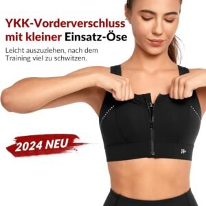 Alternative view of Yvette Soutien Gorge de Sport Maintien Solide Réglable Fermeture Avant Grandes Tailles Fitness Course