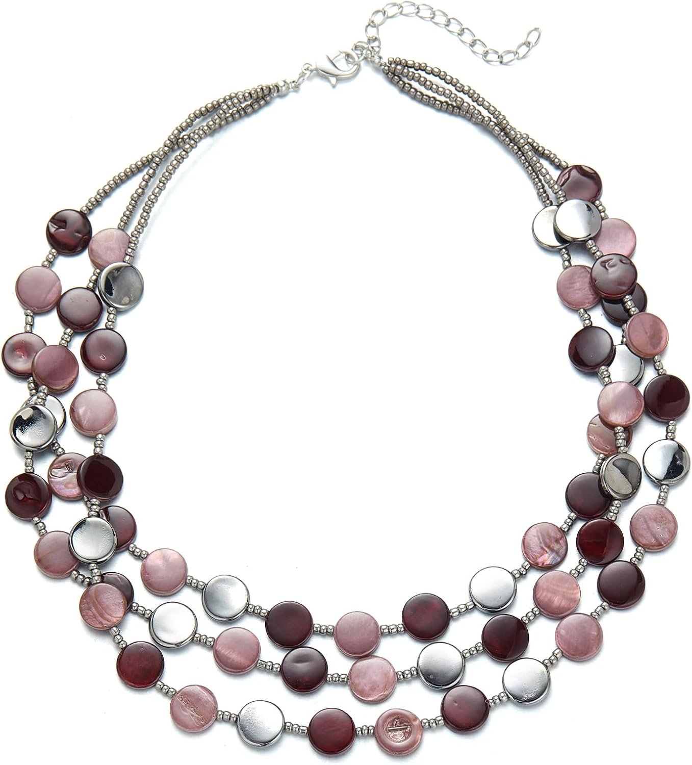 FULU AUTUMN Collier de Perles en Coquillage Turquoise pour Femmes Collier à Pendentif en Couches Bohémien D'été Costumes de Plage Bijoux pour Femmes