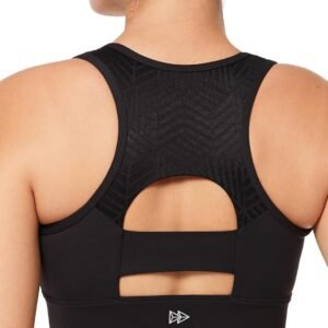 Yvette Brassière Sport Rembourrée Femme Dos Nageur Zip Avant Soutien Gorge de Sport Maintien Fort Grande Taille