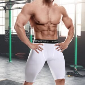 Alternative view of Shorts de Compression pour Hommes Court de Sport Running Collants à Séchage Rapide Couche de Base l'Entraînement Pantalons Respirant Leggings pour Fitness Workout Football Cyclisme