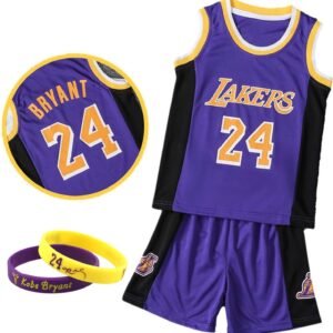 Kit de Maillot de Basket-Ball Enfants Fans Jersey Garçons Sportswear Gilet de Basket-Ball sans Manches Hauts et Shorts Sports Set Survêtement d'été Cadeaux pour garçons Grils