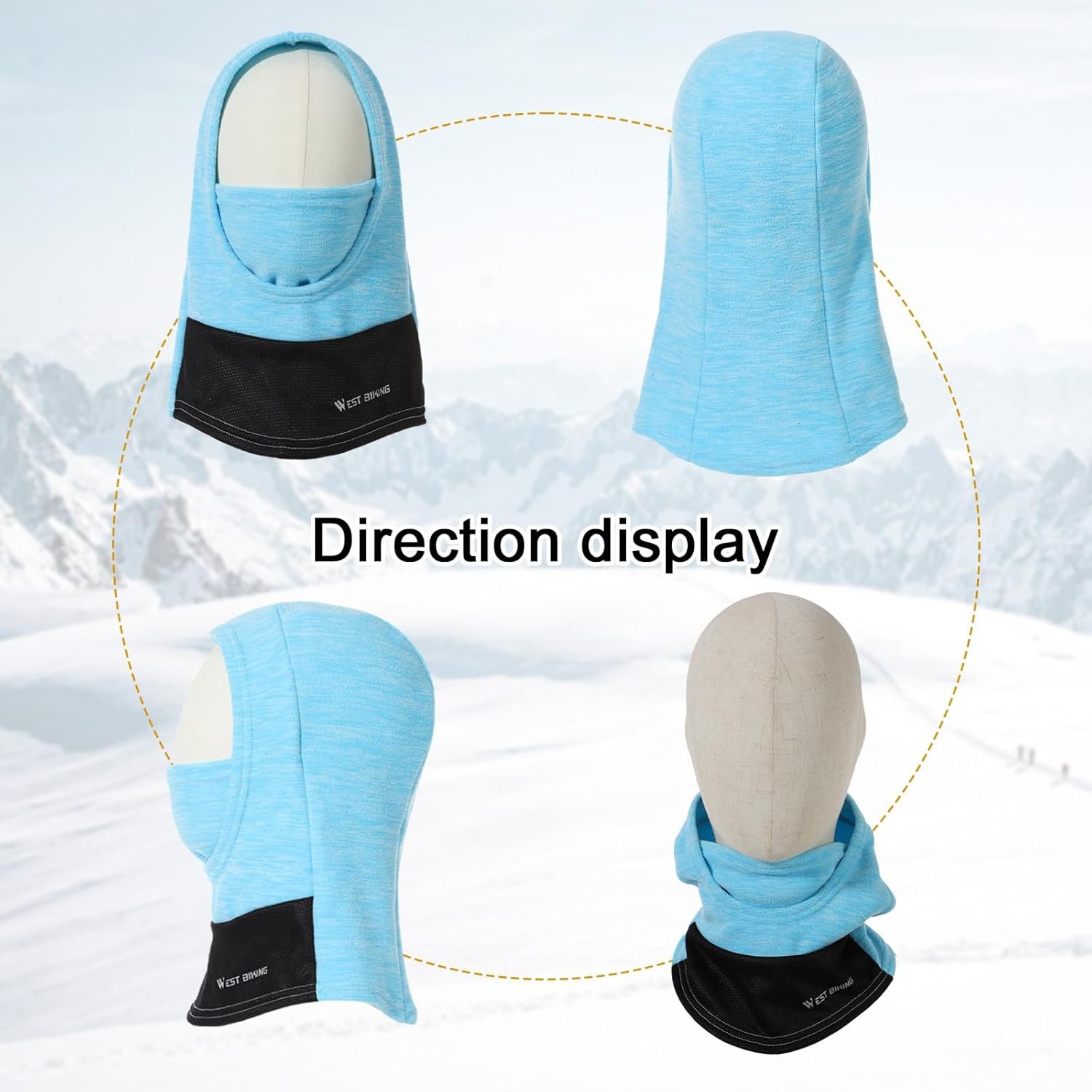 BWBIKE Kids Balaclava 6-13 Ans - Masque de Ski Polaire Chaud et Coupe-Vent pour Le Cyclisme, Le Ski et Les Sports de Plein Air, sous Le Casque Couvre-Visage pour Garçons et Filles – Image 4
