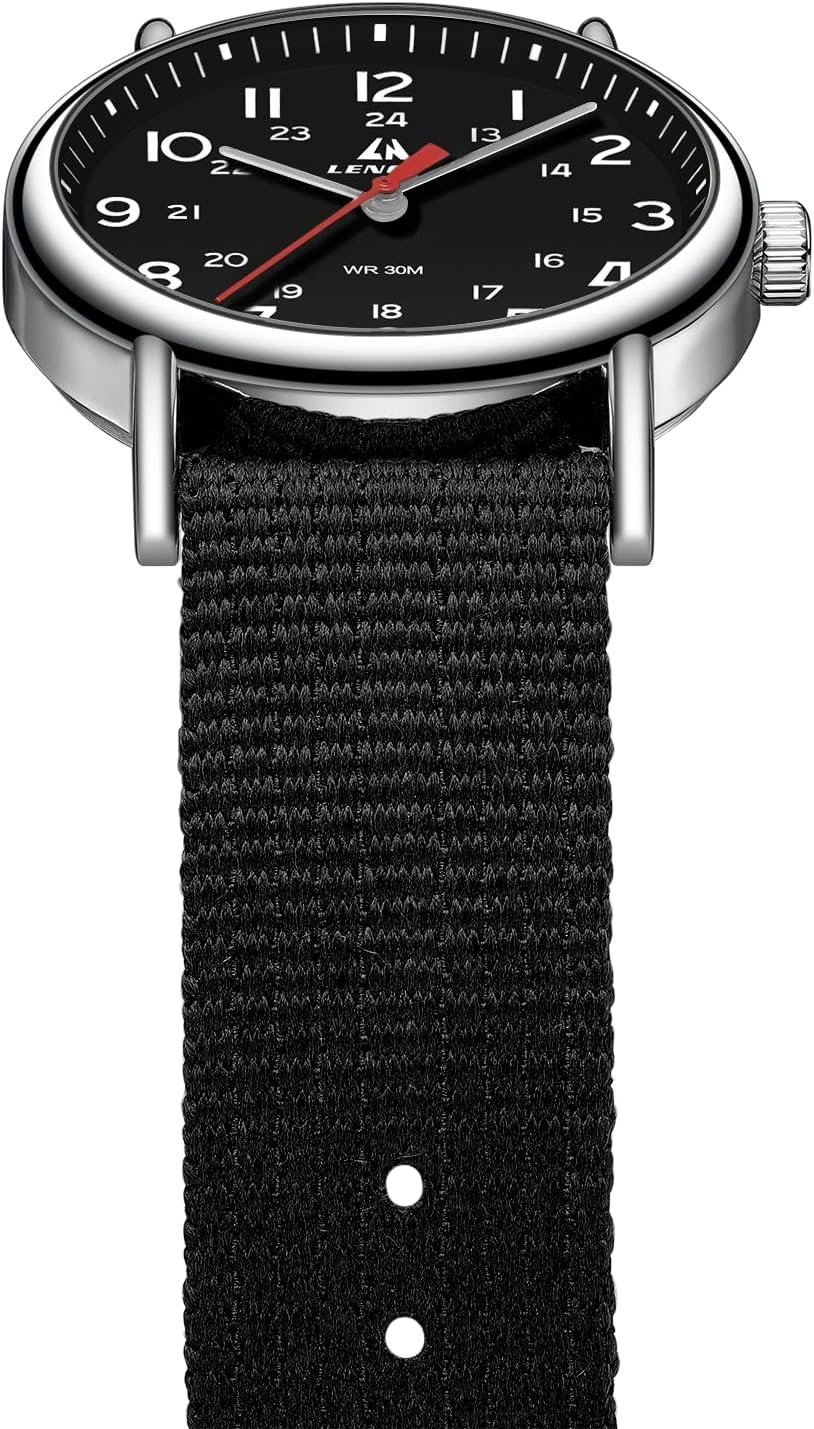 LN LENQIN Montre Homme Montres Militaires Montres analogiques à Quartz Montres de l'armée Montres-Bracelets étanches pour Hommes Montre de Sport avec Bracelet en Nylon – Image 4