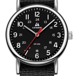 LN LENQIN Montre Homme Montres Militaires Montres analogiques à Quartz Montres de l'armée Montres-Bracelets étanches pour Hommes Montre de Sport avec Bracelet en Nylon