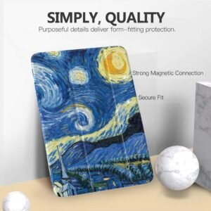 Alternative view of MoKo Étui de Protection Compatible avec iPad 9e/8e/7e génération (2021/2020/2019), étui pour Tablette avec Support arrière Mat Fonction Veille/réveil Automatique pour iPad 10,2 Pouces, étoiles Nuit