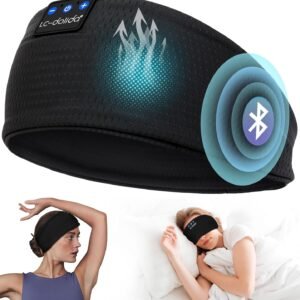 LC-dolida Casque de Sommeil Bluetooth 5.4, Bandeau de Sport sans Fil avec USB C pour Femmes et Hommes, Cadeaux de Sport, entraînement, Jogging, Yoga, insomnie, Voyage en Avion, méditation