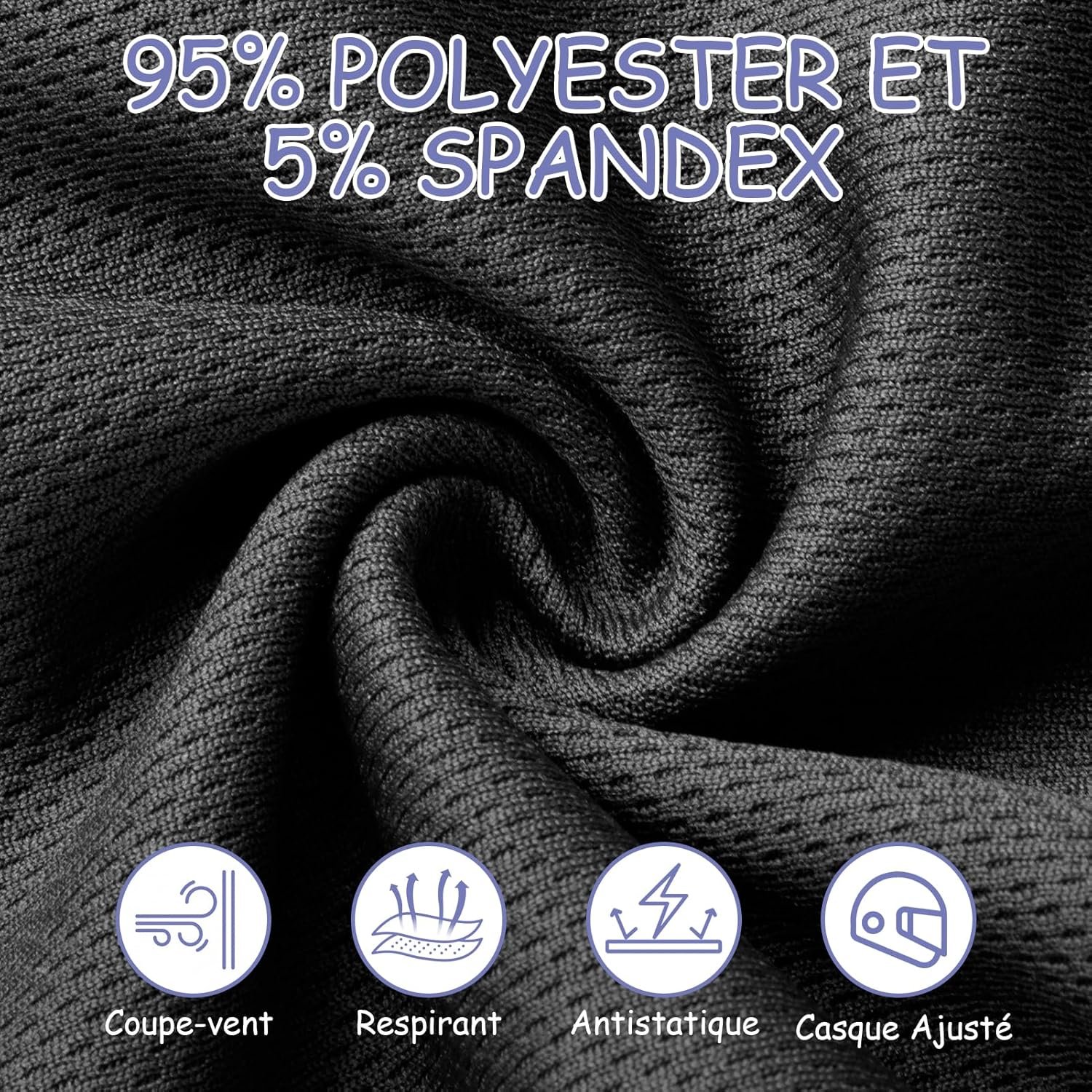 Cagoule pour Enfants, Multifonction Coupe Vent Masque de Bonnet de Cyclisme avec Cache-Cou, Respirant Balaclava Masque pour Garçons et Filles Sports en Plein Air Printemps, Automne, Hiver – Image 5