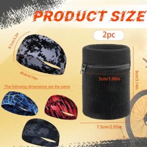 Alternative view of 6 Pièces Bandeau Anti Transpiration, Bandeau Sport Homme Respirant Serre Tete Homme Large, Headband Course à Pied, Bandana Cheveux Élastique pour Fitness Cyclisme Randonnée Yoga