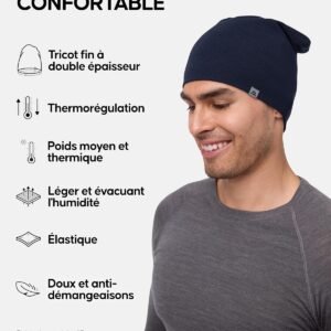 Alternative view of DANISH ENDURANCE Bonnet en Laine mérinos, Bonnet Chaud, matériaux de qualité supérieure, Respirant, Sport, pour Hommes et Femmes