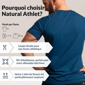 Slim-Fit Fitness Tshirt pour Hommes - T-Shirt de Gym Long à Séchage Rapide - Musculation, Entraînement en Force et Sport