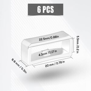 Alternative view of SAVITA 6 Pièces Boucle de Bracelet de Montre 20mm, Passantde Silicone Remplacement du Dispositif de Retenue Anneaux de Fixation pour Intelligente (Blanc)