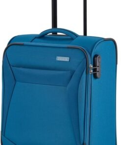 travelite valise 4 roues bagage à main coque souple, IATA bagage à bord mesure ; Série CHIOS, trolley avec protection des bords + fonction d'accrochage, 55 cm, 34 litres