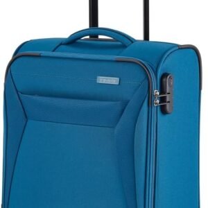 travelite valise 4 roues bagage à main coque souple, IATA bagage à bord mesure ; Série CHIOS, trolley avec protection des bords + fonction d'accrochage, 55 cm, 34 litres