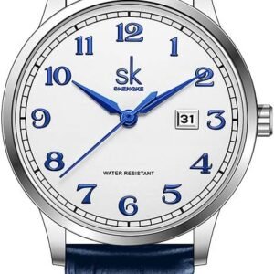 SHENGKE SK Classic Business Women Montres avec Bracelet en Acier Inoxydable et Montre élégante en Cuir véritable pour Dames