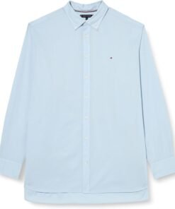 TOMMY HILFIGER Chemise boutonnée décontractée à manches longues pour homme - Coupe droite - Collection 2025
