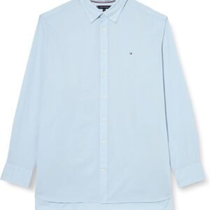 TOMMY HILFIGER Chemise boutonnée décontractée à manches longues pour homme - Coupe droite - Collection 2025