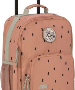 LÄSSIG Valise pour enfants Trolley Valise de voyage avec barre télescopique et roulettes Bagage à main/Trolley Happy Prints caramel