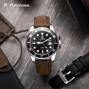 Alternative view of Fullmosa Lot de 2 bracelets de montre en cuir véritable 20mm, Changement rapide pour homme et femme avec fermoir en acier inoxydable compatible avec samsung galaxy 7 6 5 4 40mm 44mm