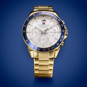 Alternative view of Tommy Hilfiger Montre Multifonction Quartz Homme - Cadran Argenté Blanc, 3 sous-Cadrans, Bracelet en Acier Inoxydable ou en Cuir, Résistante à l'eau 5ATM