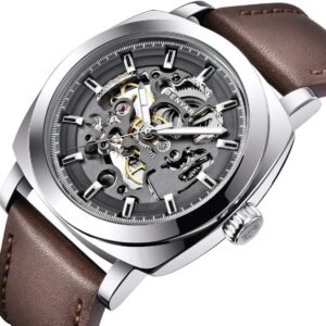 Alternative view of BENYAR - Montre Automatique Homme Mécanique |Bracelet en Cuir | Mouvement Doré | Cadran Squelette de 45 mm | Résistant à l'eau et Aux Rayures Cadeau élégant