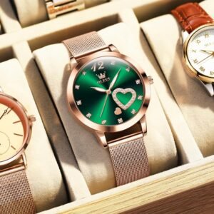 Alternative view of OLEVS Womens Watch Gift Set avec Bracelet Rose Gold Ladies Minimaliste Minimaliste Slim Robe DéContractéE Analogique Montre à Quartz ImperméAble