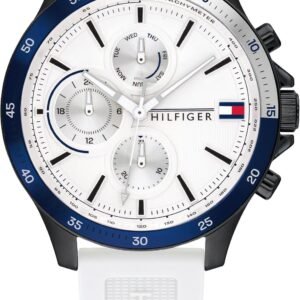 Tommy Hilfiger Montre Analogique Multifunction à Quartz pour Homme avec Bracelet en Acier Inoxydable ou Silicone