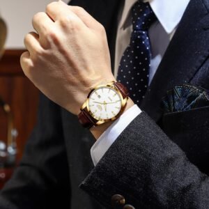 Alternative view of LIGE Montre Homme Montres pour Homme Etanche Nintage Cuir Quartz Businessmens Watches avec Date - Cadeau Anniversaire