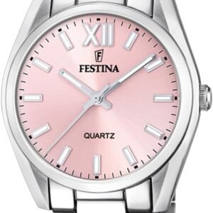 Festina Montre pour Femme F20622 Boyfriend Boîtier en Acier Inoxydable Gris Bracelet en Acier Inoxydable Gris