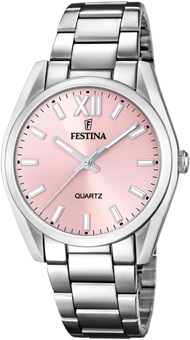 Festina Montre pour Femme F20622 Boyfriend Boîtier en Acier Inoxydable Gris Bracelet en Acier Inoxydable Gris