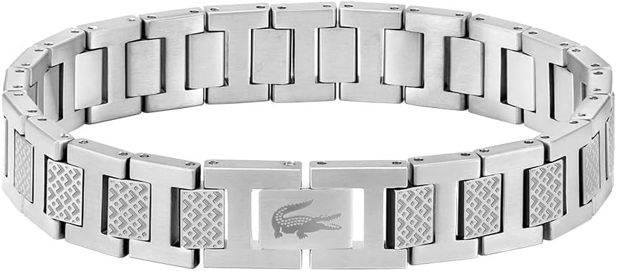 Lacoste Bracelet à maillons Collection METROPOLE Embelli avec motif petit piqué - Disponible pour homme et femme