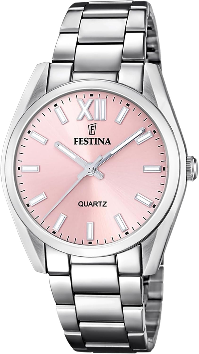 Festina Montre pour Femme F20622 Boyfriend Boîtier en Acier Inoxydable Gris Bracelet en Acier Inoxydable Gris – Image 4