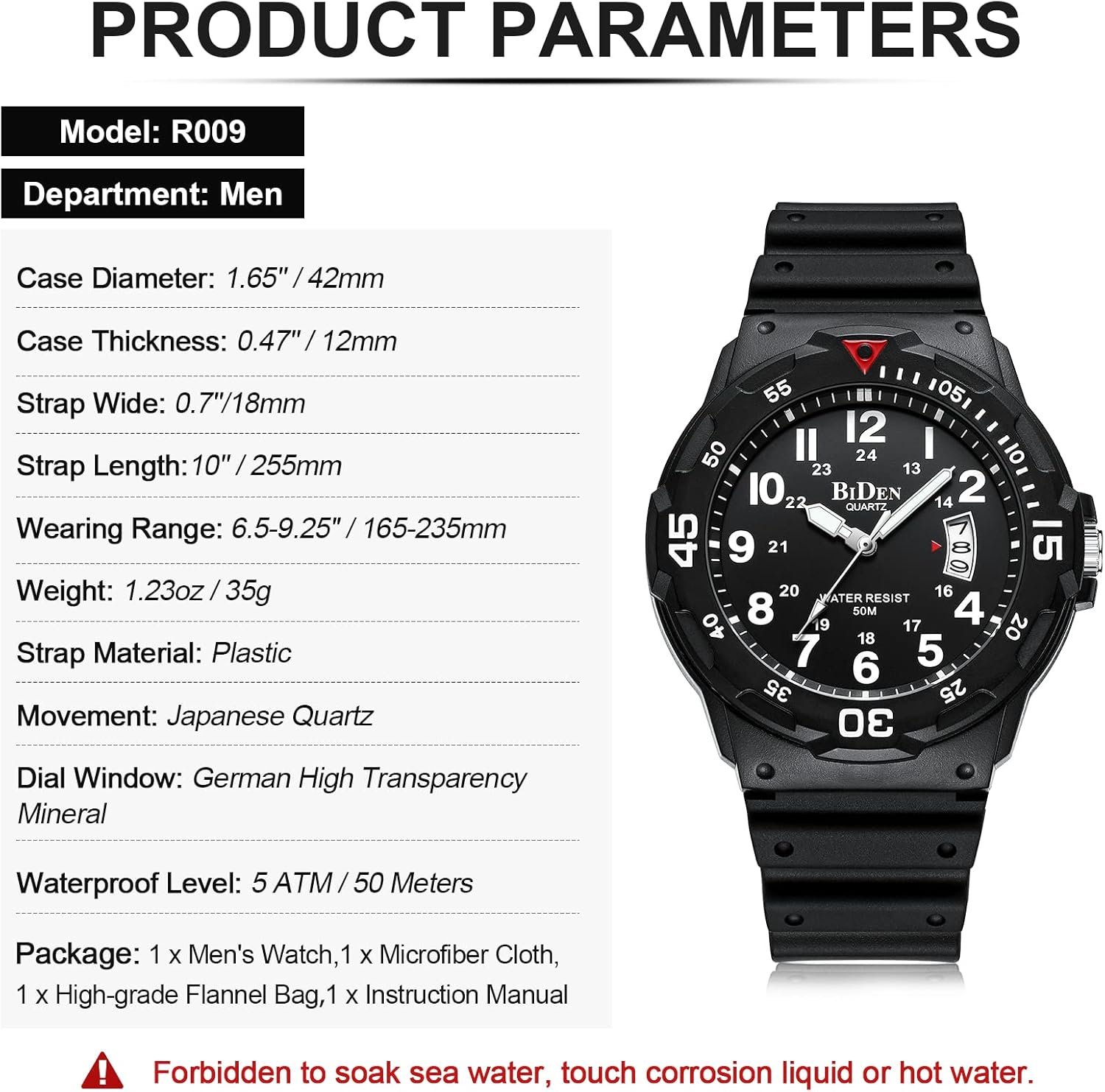 HANPOSH Montre Homme Montres Bracelets Etanche Design Analogique Lumineuses Acier Inoxydable Cadran Calendrie Fashion – Image 8