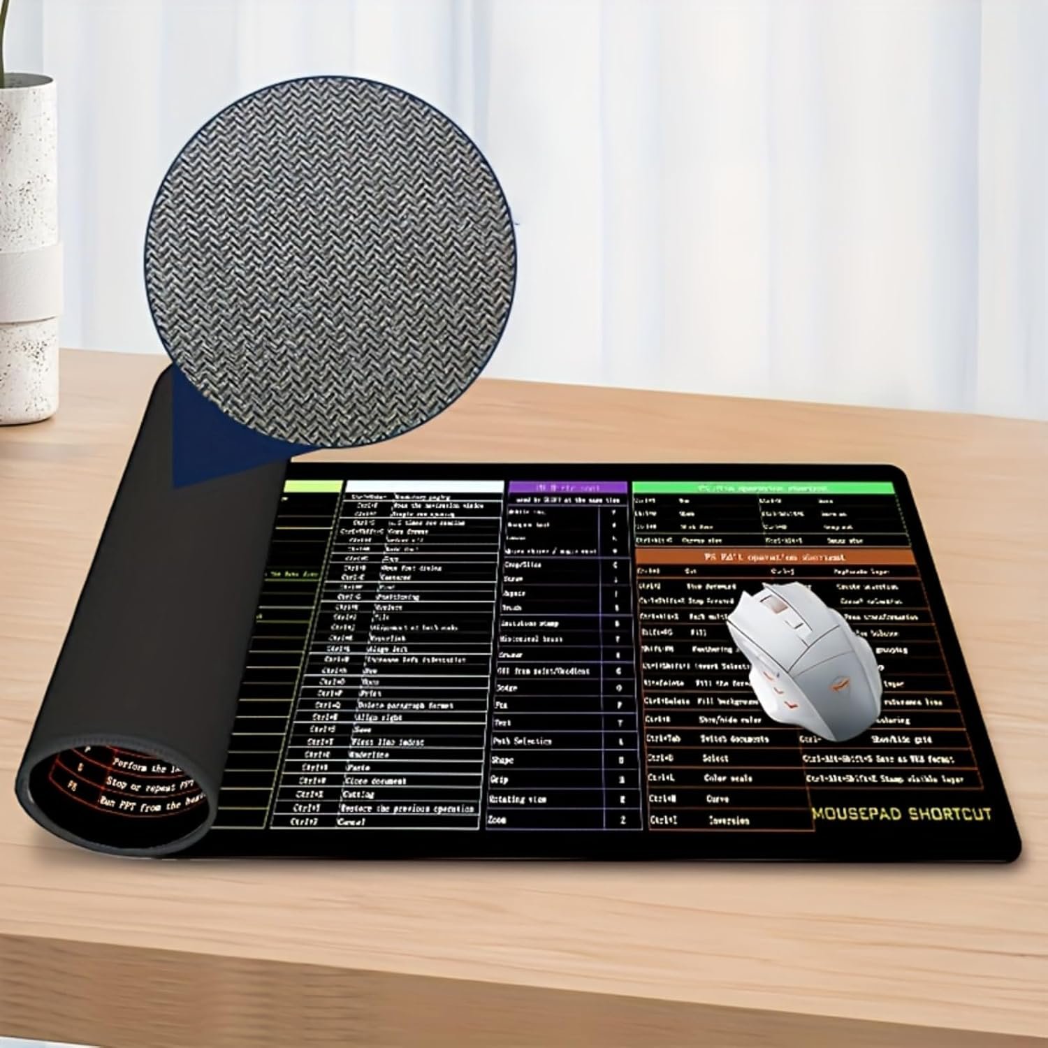 Excel Cheat Sheet Desk Pad Raccourci Touches Tapis de Souris Tapis de Souris Gaming Accessoires de Bureau Imperméable Antidérapant Grand Tapis d'ordinateur – Image 4