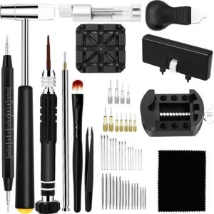 Oridolly Kit Outil Montre, Kit Changement Pile Montre, Reparation Outil Montre-Bracelet, Ouvre Boitier, Chasse Goupille, Tournevis Horlogerie Demontage
