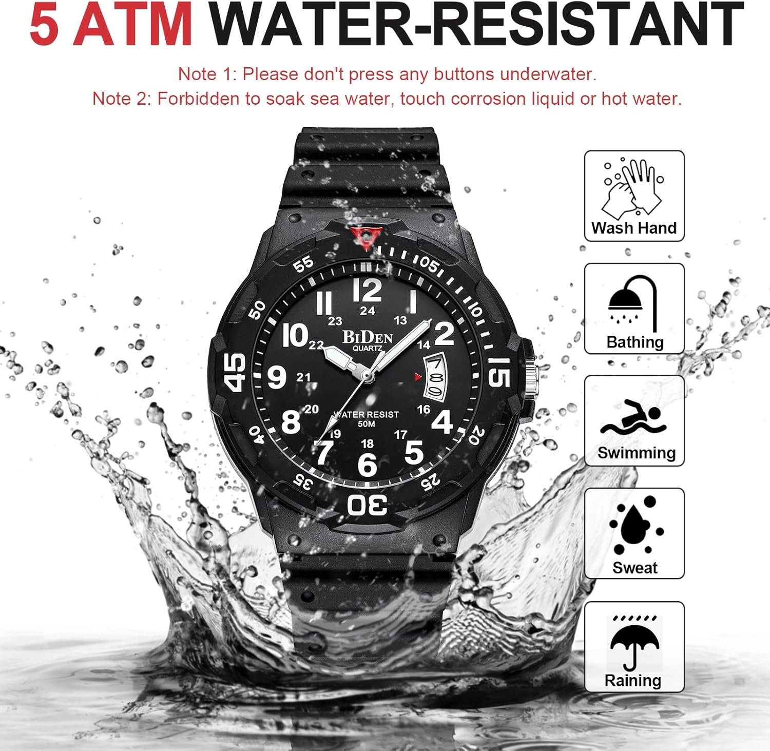 HANPOSH Montre Homme Montres Bracelets Etanche Design Analogique Lumineuses Acier Inoxydable Cadran Calendrie Fashion – Image 9