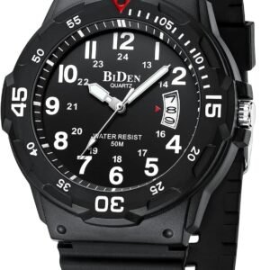 HANPOSH Montre Homme Montres Bracelets Etanche Design Analogique Lumineuses Acier Inoxydable Cadran Calendrie Fashion