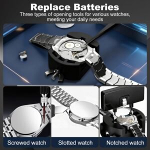 Alternative view of Oridolly Kit Outil Montre, Kit Changement Pile Montre, Reparation Outil Montre-Bracelet, Ouvre Boitier, Chasse Goupille, Tournevis Horlogerie Demontage