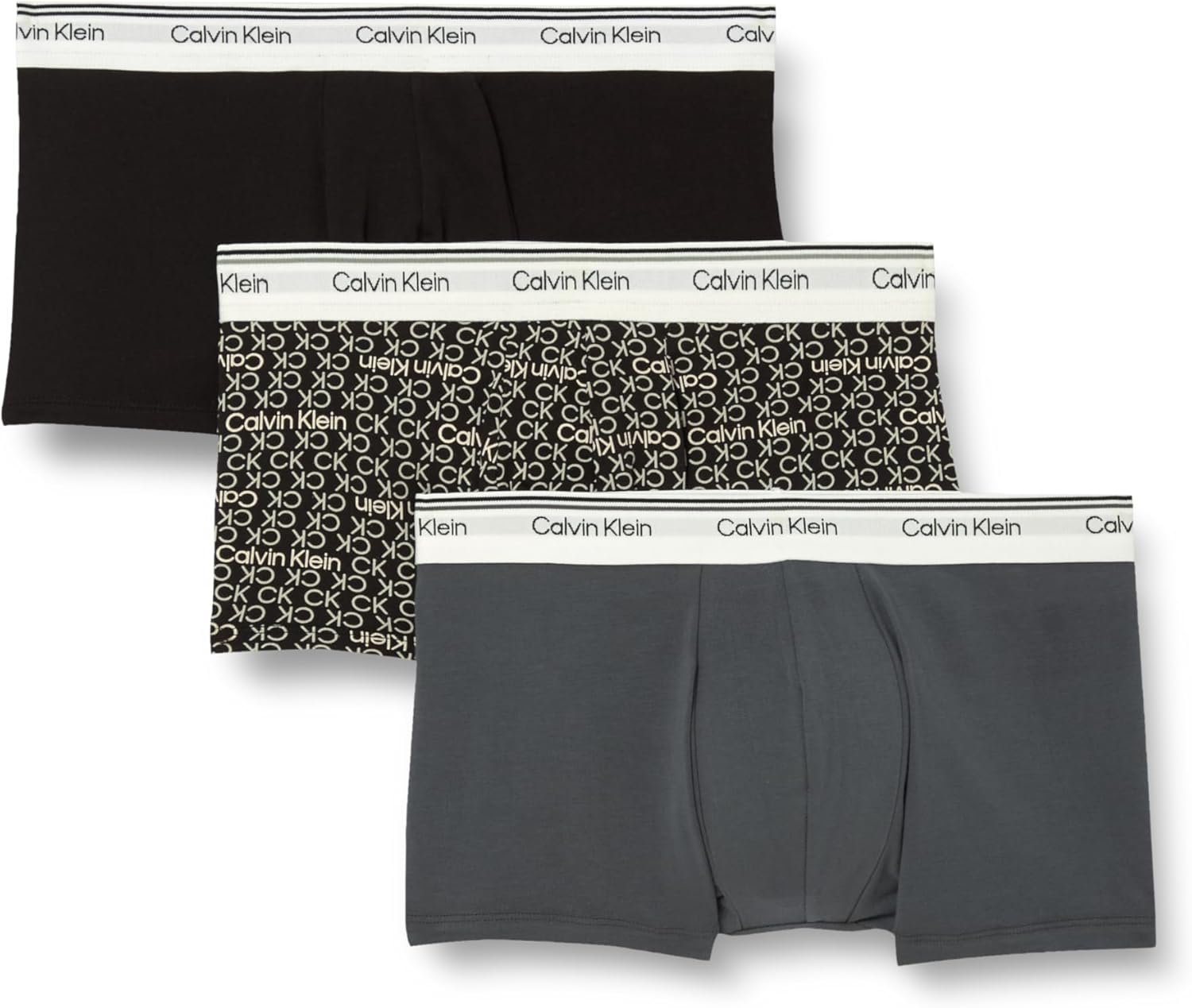 Calvin Klein Boxers Caleçons Lot de 3 Homme Balance avec Ceinture Emblématique, Noir (Black), XL