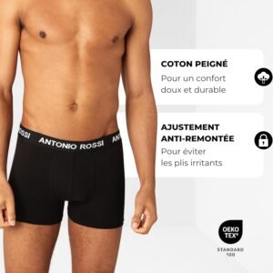 Alternative view of ANTONIO ROSSI (lot de 12) boxers ajustés pour hommes - Boxers pour hommes avec ceinture élastique