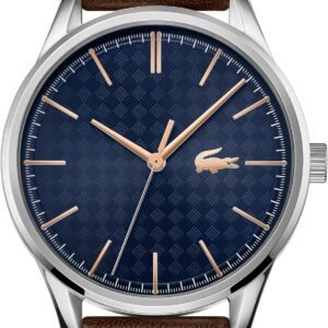 Lacoste Montre Analogique à Quartz pour Homme Collection Vienna avec Bracelet en Cuir Marron - 2011046