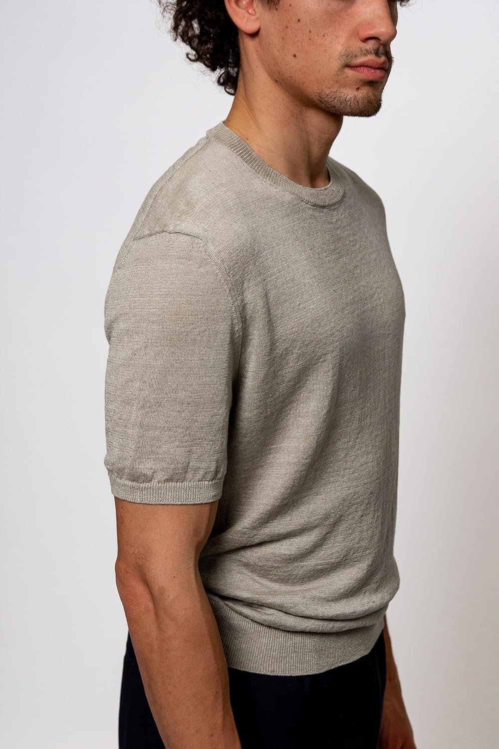 Diana Studio T-Shirt en 100% Lin T-Shirt Homme (Lot de 1) – Image 6