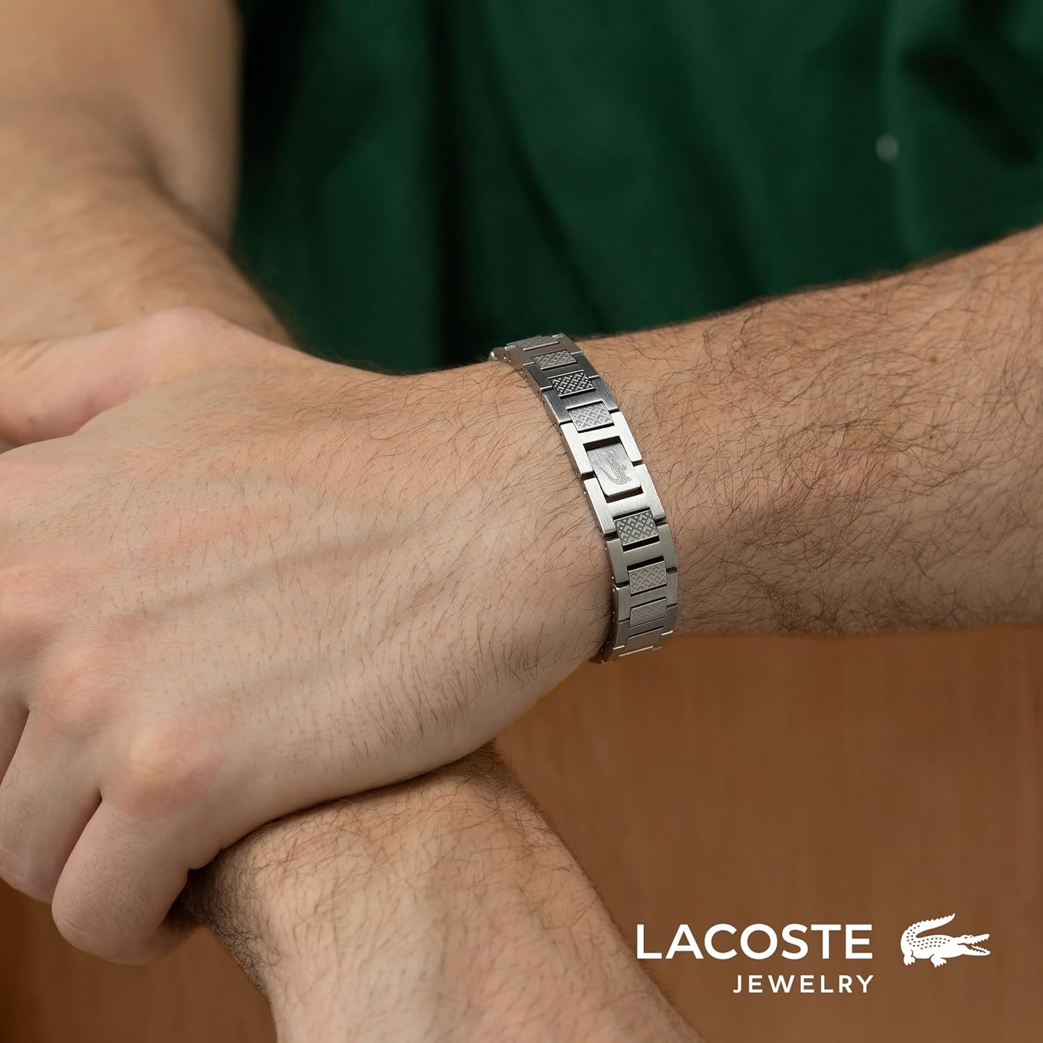 Lacoste Bracelet à maillons Collection METROPOLE Embelli avec motif petit piqué - Disponible pour homme et femme – Image 2