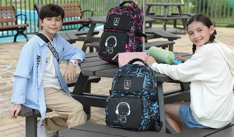 Asge Sac a Dos Scolaire Grand Sac Ecole Garcon Trousse Lycee Cartable Garçon Primaire Camouflage Sac a Dos Enfant Lumineux